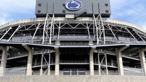 University Park, PA, USA - JUNE 21: The outside of Beaver Stadium in University Park, Pennsylvania on June 21, 2018. Beaver Stadium is the home stadium of the Nittany Lions NCAA football team.