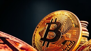 Close up photo of bitcoin crypto currency