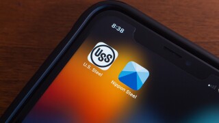 Vancouver, CANADA - Apr 16 2024 : U.S. Steel and Nippon Steel icons seen in an iPhone. US Steel shareholders approved a deal to be purchased by Nippon Steel in 2024
