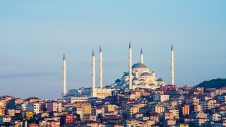 CAMLICA MOSQUE in Istanbul, Turkey. Camlica Mosque is Turkey's biggest mosque.