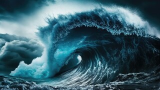 Massive waves A perfect storm Big Waves, or Tsunamis. Generative AI