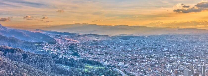 Sunset over Bogota, Colombia, HDR Image