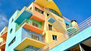 Colourful building in Albufeira, Portugal
