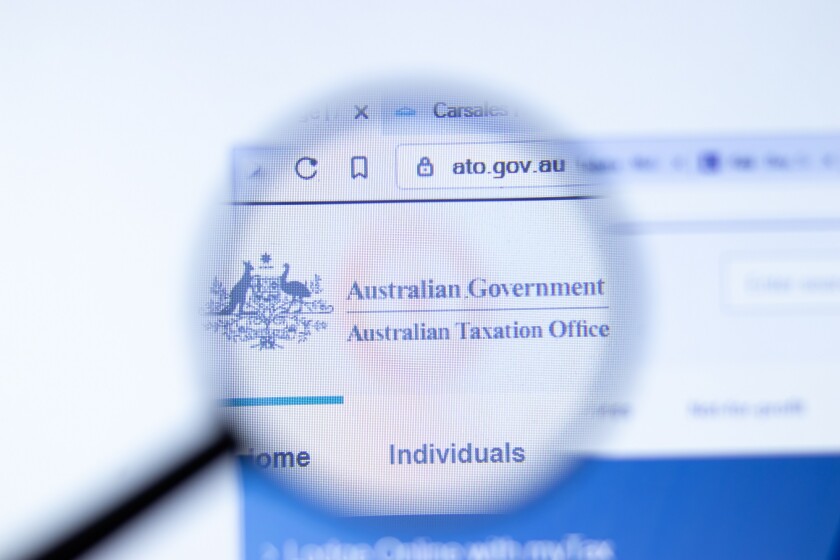 New York, USA - 29 September 2020: Australian Government Taxation Office ato.gov.au company website with logo close up, Illustrative Editorial
