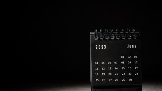 2023 June calendar on black background