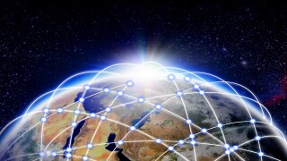 Global transport and communication - The Earth surrounded by hub