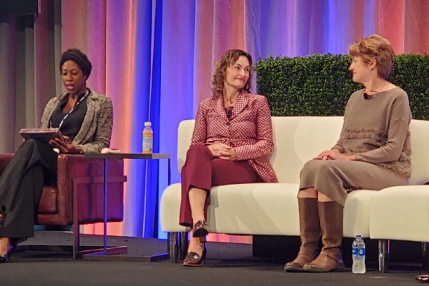 L to R: Christal Sheppard (moderator) from the Nebraska College of Law, Kara Stoll and Angela Sebor