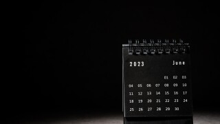 2023 June calendar on black background