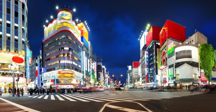 View to night Tokyo in Shinjuku district