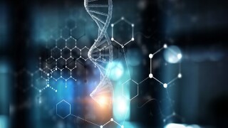 DNA molecules on the beautiful backdrop