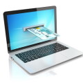 e-commerce, online shopping - laptop and credit card