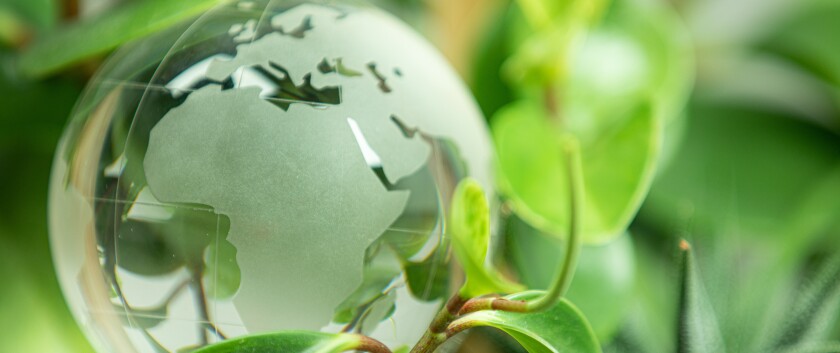 green earth concept glass sphere 