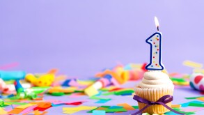 First birthday celebration theme with cupcake candle