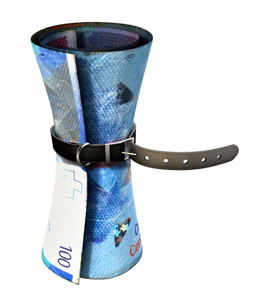 Tightening Belt Around Money