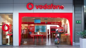 BARCELONA, SPAIN -02/05/2021- Vodafone store inside a shopping mall