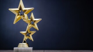 Gold winners award with three stars