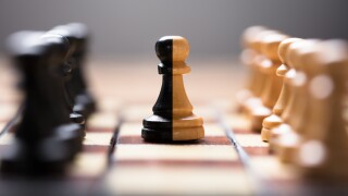 Double Color Pawn Amidst Other Chess Pieces On Board