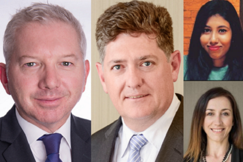 L to R: Russell Bagnall and Danie Dohmen of Adams & Adams, Sukanya Sarkar (MIP), Natasha Wright (Teva)