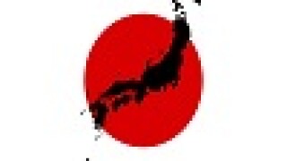 Karte und Fahne von Japan