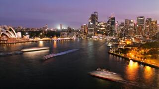 Sydney skyline at night