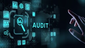 Audit - official financial examination for business as concept on virtual screen.