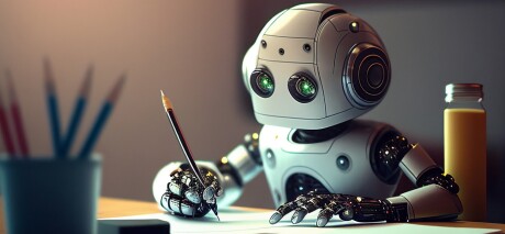 AI robot, Artificial Intelligence Chatbot,Chat GPT bot was tested for its ability to read, write and listen like a human.4th Industrial Revolution,AI learning concept.