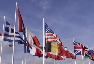 flags of europe and the united states of america
