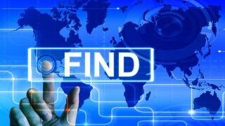 Hitting a find button on a map of the world