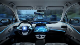 Interior of a driverless car