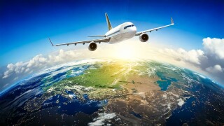 Round trip, flight, globe