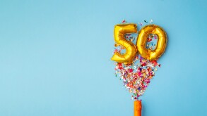 50th anniversary champagne bottle balloon pop