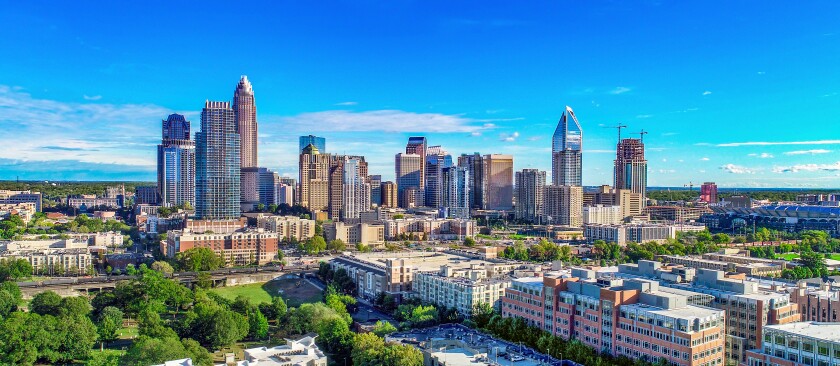 Charlotte, North Carolina, USA Skyline Aerial