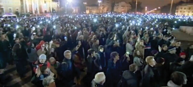 Hungarian protestors