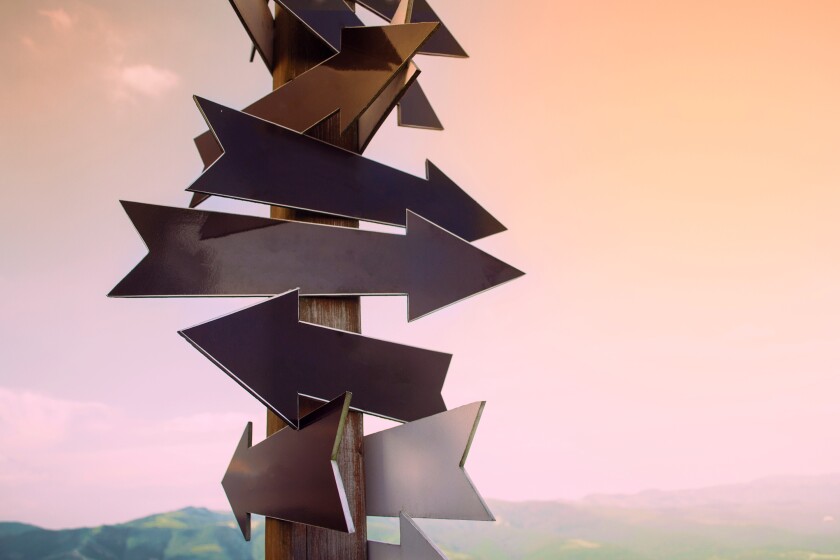 Pointers point to different directions. The concept of choice