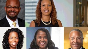 Clockwise from top left: Jade Laye at Haynes and Boone, Karina Calliste at Fish & Richardson, Mareesa Frederick at Finnegan, Eldora Ellison at Sterne Kessler, Mark Whitaker at Morrison & Foerster