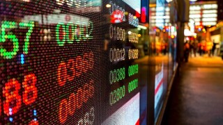 Hong Kong display stock market charts