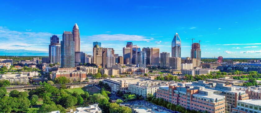 Charlotte, North Carolina, USA Skyline Aerial