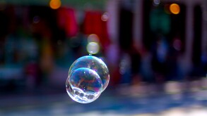 a bubble floating
