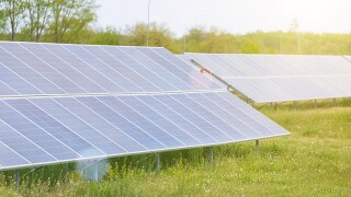 solar panel in outdoor solar power plant