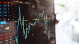Financial chart on computer screen