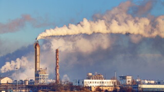 Factory with air pollution
