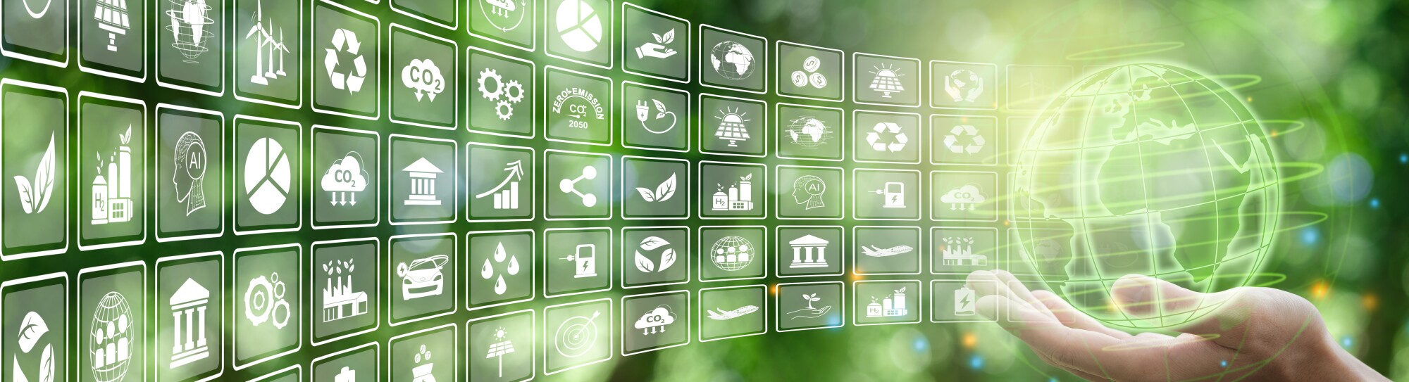 Illustration for environmental, business or green investment con