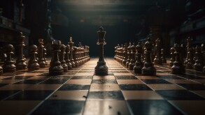 A never-ending chess backdrop, 3D designed. Generative AI