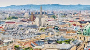 Aerial view of city center of Vienna