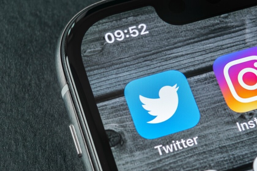 Sankt-Petersburg, Russia, April 11, 2018: Twitter application ic