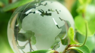 green earth concept glass sphere