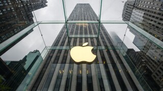 Apple Store logo at the entrance to the Apple Store