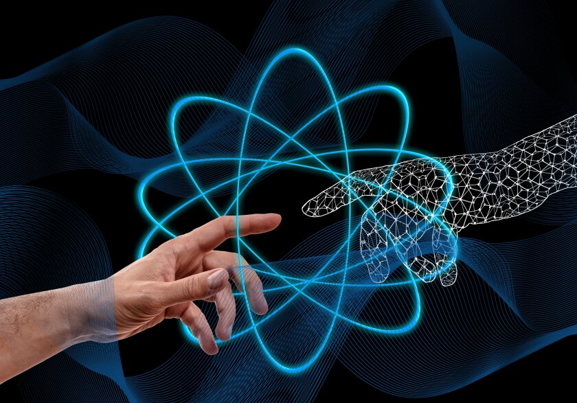 Human and digital hands