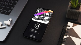 Threads Instagram app on the smartphone screen on black backgrou
