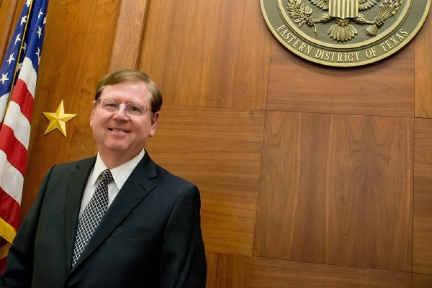 Chief judge Rodney Gilstrap at the US District Court for the Eastern District of Texas in Marshall